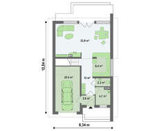 Проект комфортабельного дома со встроенным гаражом