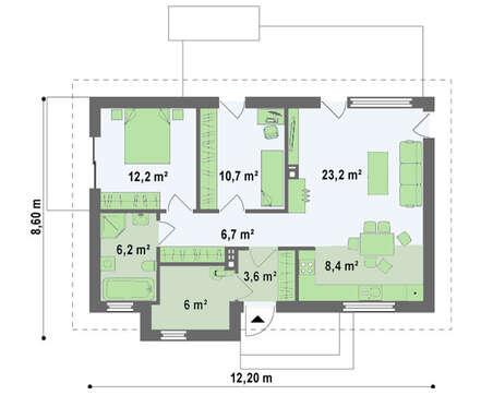 Уютный проект небольшой одноэтажной дачи