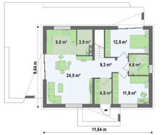 Проект коттеджа в классическом стиле с современной планировкой