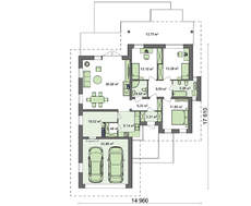 Проект стильного оригинального практичного 1 этажного дома