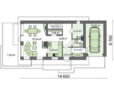Проект усадьбы с оригинальным фасадом для большого участка