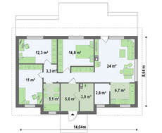 Проект красивого элегантного одноэтажного дома