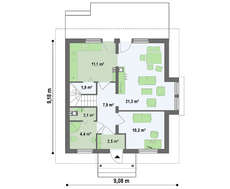 Малогабаритный коттедж с кабинетом на первом этаже