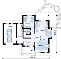 Проект просторного коттеджа функциональной планировки