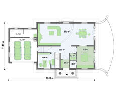Проект просторного 1,5-этажного особняка с гаражом на 2 автомашины