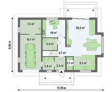 Проект симпатичного дома с гаражом