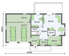 Проект светлого уютного дома с мансардой и гаражом для двух авто