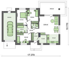 Проект одноэтажной усадьбы с гаражом