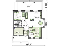 Проект дома с красивой оригинальной мансардой