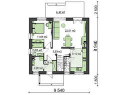 Проект малогабаритного красивого коттеджа с мансардой