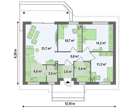 Комфортный дачный коттедж в классическом стиле