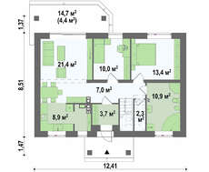Проект коттеджа с мансардой в сельском стиле