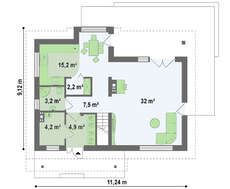 Проект классического мансардного дома с современными элементами