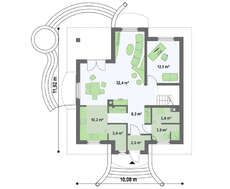 Проект коттеджа в английском стиле с мансардой