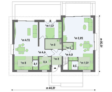 Проект загородного дома на две семьи