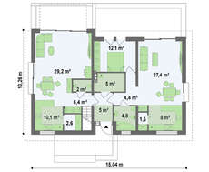 Проект загородного дома на две семьи