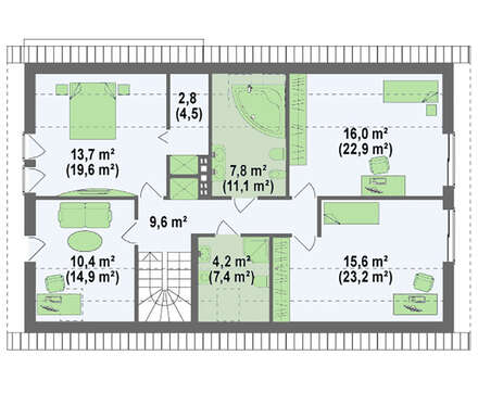 Проект загородного дома на две семьи