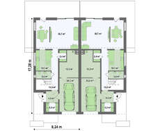 Стильный проект дома на две семьи