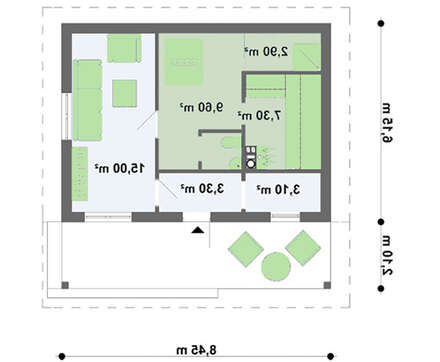 Проект удобной бани с террасой и бассейном