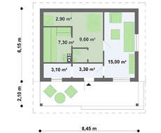 Проект удобной бани с террасой и бассейном