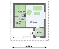 Компактная банька с верандой