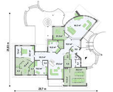 Проект комфортабельного особняка с гаражом на два автомобиля