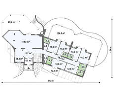 Проект стильного мини отеля со столовой и красивыми террасами