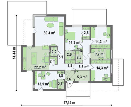 Небольшой модерновый домик в стиле хай-тек