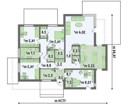 Небольшой модерновый домик в стиле хай-тек