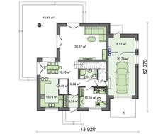 Загородный коттедж с мансардой и большими балконами в традиционном стиле