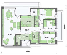 Проект стильного загородного коттеджа с плоской крышей
