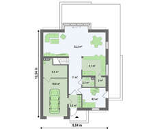Проект современного коттеджа с мансардой и оригинальным балконом