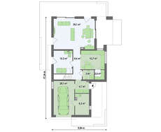 Проект модернового двухэтажного коттеджа с гаражом