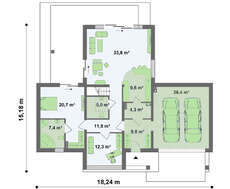 Современный проект дома с двумя спальнями