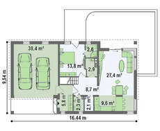 Проект симпатичного коттеджа с мансардой и гаражом
