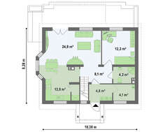 Проект для строительства загородного дома площадью 140 m²