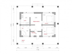 Одноэтажный современный коттедж с двумя спальнями