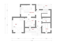 Проект двухэтажного коттеджа с кирпичным фасадом и большой террасой