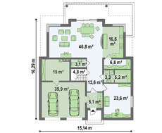 Проект классической виллы с комнатой для бильярда и сауной