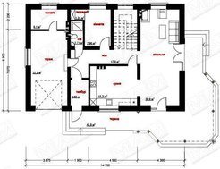 Небольшая кирпичная 1,5-этажная усадьба с верандой на входе