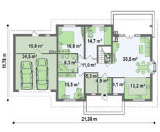 Проект традиционного большого особняка с мансардой
