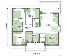 Проект симпатичного мансардного коттеджа