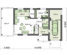 Красивый проект коттеджа с большой террасой на втором этаже