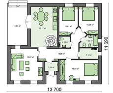 Классический загородный коттедж с мансардой в стиле шале