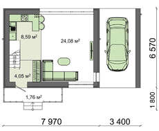 Миниатюрный двухэтажный коттедж с плоской крышей
