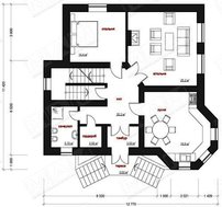 Стильный проект трёхэтажной кирпичной усадьбы с беседкой