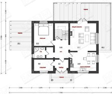 Небольшой уютный коттедж с мансардой и просторной террасой