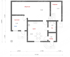 Проект загородного коттеджа с мансардой и большими балконами