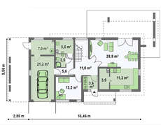 Двухэтажный загородный коттедж с большой террасой