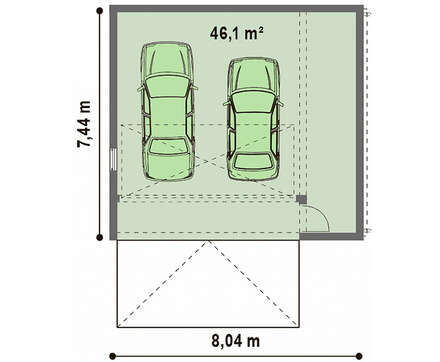 Современный проект гаража из пеноблоков